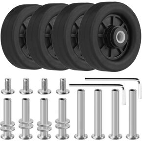 4 Pcs Luggage Replacement Wheels, 50mm/1.97in Plastic Suitcase Wheels Replacement, Wear-Resistant Spare Luggage Casters Repair Kit, V-C1