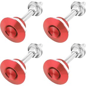 4PCS 30mm Hood Pins Kit for Car,Stainless Steel Hood Latch for Bumper Release&Securely Holding Down Car Hood,Universal Quick Release Pin Kit Fit Car SUV Car Exterior Accessories (Red)