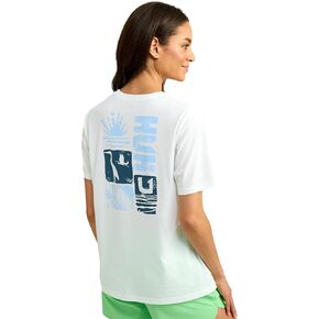 Huk Women's Short Sleeve Pocket Tee ، تي شيرت صيد الأسماك