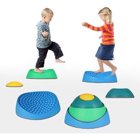 WYZworks - Stepping Stones for Children, Non-Slip Polypropylene, 6 Pieces Stepping Stones develop balance and coordination in children, Obstacle Courses Sensory Toys for Children's
