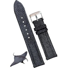 Stingray Leather Watch Bands Men Handmade Replacement Wrist Watch Straps Vintage Extra Soft Exotic Leather Strap Gift for Him 18mm 19mm 20mm 21mm 22mm