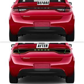 تغطية تغطية Light Light Full Precut Full Tint for Dodge Dart 2013 2014 2015 2016 Accsionsips مع تراكب دخان داكن اللامع اللامع اللامع