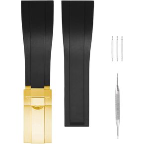Rubber 20mm Watch Band متوافق مع Rolex Supmariner Yacht-Master GMT-Master Oyster Silicone Watch Bublication للرجال والنساء Wirst Watchband
