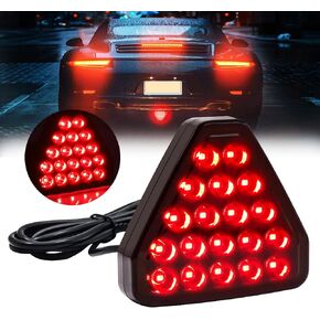 LED CAR CAR الخلفي ضوء الفرامل ، 12 فولت عالمي خلفي ضوء الذيل IP67 مقاوم للماء 12 فولت Triangle Light لضوء الدراجات النارية سيارات السيارات ، والعدسة الدخان