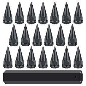 Spike Lug Nut Covers, Screw On 33mm x 4 3/4" Thread On Spike Lug Nut Covers, Plastic Pointed Screw-on Lug Nuts Cover for Semi Trucks (Pack 40pcs)