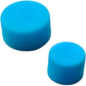 2 PCS CAR A/C صمامات CORE CORE ， أغطية صمام الاستبدال الأزرق لتكييف الهواء ، نظام إصلاح تكييف الهواء R134A (ارتفاع الضغط)