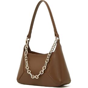Shoulder Bags for Women, Luxury Genuine Leather Hobo Handbags, Crossbody with Two Straps and a Chain