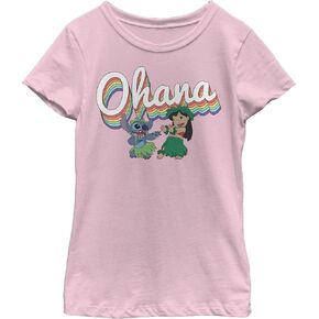 Disney Girl's Rainbow Ohana T-Shirt