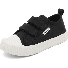 Toddler Boys & Girls Sneaker Adjustable Slip On Canvas Hook and Loops Walking Shoes,Size 5-12