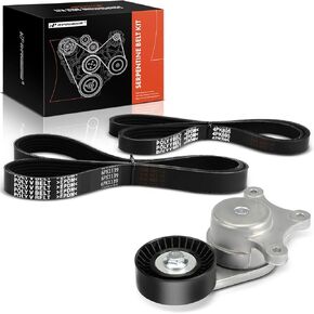 A-Premium Engine Serpentine Belt Drive Kit with Tensioner Compatible with Ford & Mazda & Lincoln Cars - Explorer 2011, Fusion 2010-2012, Edge 2007-2011, 6 2009-2013, CX-9 2007-2015, MKZ 2007-2012, MKX