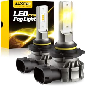 AUXITO 9145 LED Fog Light Bulbs Yellow, 6000LM 3000K Amber Fog Lights, H10/9045/9140 Halogen Replacement for DRL or Fog Lamps, Canbus Ready, Non-Polarity, Pack of 2