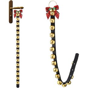 2 قطع أجراس Jingle Jingle for Door مقبض 30 بوصة معلقة أجراس مزلقة الحزام أجراس التدريب على الجرس بيل مع القوس ترحيب جرس الباب لعيد العطلة ديكور المنزل