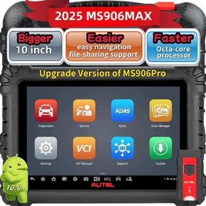 Autel Maxisys MS906MAX 2025 ، أفضل من MS906 PRO ، ماسحة التلقائي ، أداة المسح الضوئي الأعلى ، أداة تشخيص ثنائية الاتجاه ، ترقية MK900 ، MP900BT ، MS906BT ، MK908 ، 3000+اختبار نشط ، جميع تشخيص النظام.