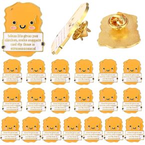 20 PCS دبوسات المينا الإيجابية الشهر الوطني للتغذية الشهر الملهم دجاج شذرات الدجاج دبوس هدية تقدير اختصاصي التغذية (شذرات الدجاج)