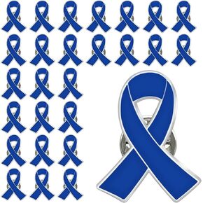 6/12/25/50/100/200 pieces metal Enamel blue ribbon colon cancer awareness pin Brooch lapel pins public charitable fundraising souvenir badge bulk