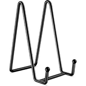 6 Inch Plate Holder Display Stands, 3 Pack 15cm Metal Black Frame Stand for Picture, Book, Photo Easel, Decorative Plate, Collectibles