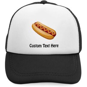 Custom Kids Trucker Hat Delicious Hot Dog Funny Polyester Boys Caps & Girls