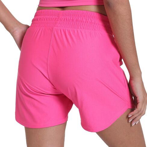 Haowind Workout Shorts for Women with Pockets Mid Waisted Athletic Sport Pants Lightweight Gym Running Shorts with Liner(Hot Pink L) in Saudi Arabia
