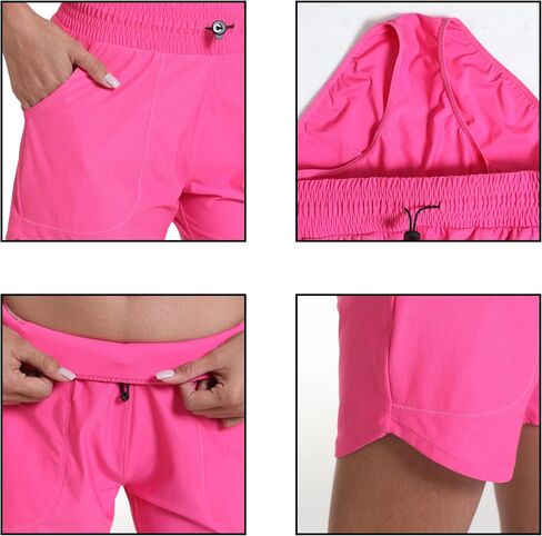 Haowind Workout Shorts for Women with Pockets Mid Waisted Athletic Sport Pants Lightweight Gym Running Shorts with Liner(Hot Pink L) in Saudi Arabia