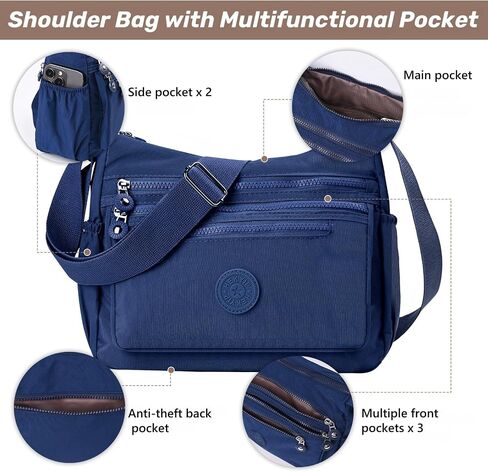 Women's Crossbody Bag, Shoulder Bag, Waterproof Backpack Shoulder Bag, Lightweight Nylon Work Travel Bag, Messenger Bag in Saudi Arabia