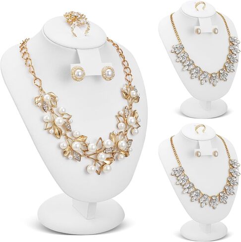 youyole 3 pcs أسود مجوهرات مخملية المخمل أقراط القلادة عرض الخاتم مصنع تمثال للمجوهرات/عارضة أزياء للبيع والعروض in Kuwait