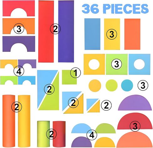 Large Wooden Building Blocks Set - Educational Preschool Learning Toys with Wooden Storage Box, Toddler Blocks Building and Stacking Toys for 3+ Year Old Boy and Girl Gifts in Saudi Arabia