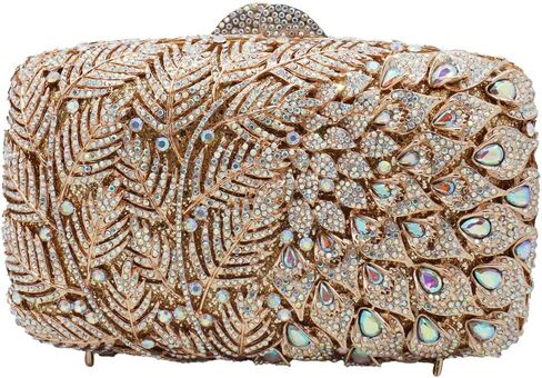 Women Vine Evening Handbag Sparkling Rhinestone Leaf Pattern Clutch Elegant Purse Bag for Party Wedding Banquet in Kuwait