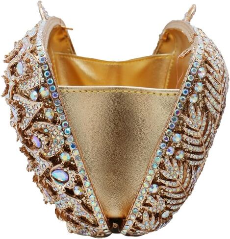Women Vine Evening Handbag Sparkling Rhinestone Leaf Pattern Clutch Elegant Purse Bag for Party Wedding Banquet in Kuwait