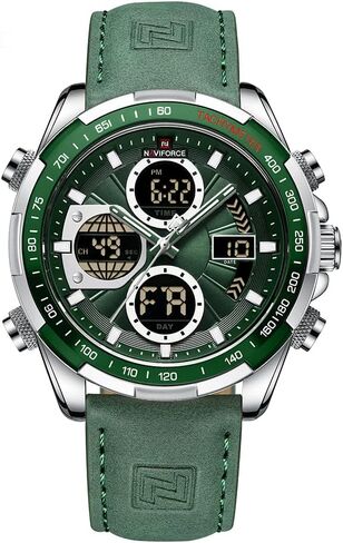 NAVIFORCE Men's Military Digital Watches Analog Quartz Waterproof Watch Sport Multifunctional Leather Wristwatch in Saudi Arabia