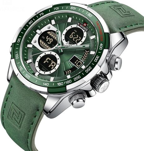 NAVIFORCE Men's Military Digital Watches Analog Quartz Waterproof Watch Sport Multifunctional Leather Wristwatch in Saudi Arabia