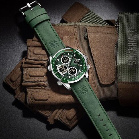 NAVIFORCE Men's Military Digital Watches Analog Quartz Waterproof Watch Sport Multifunctional Leather Wristwatch in Saudi Arabia