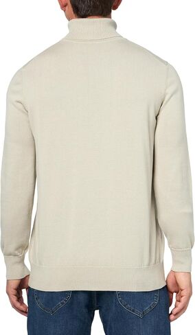 BOSS Men's Square Logo Cotton Blend Turtle Neck Sweater in Saudi Arabia