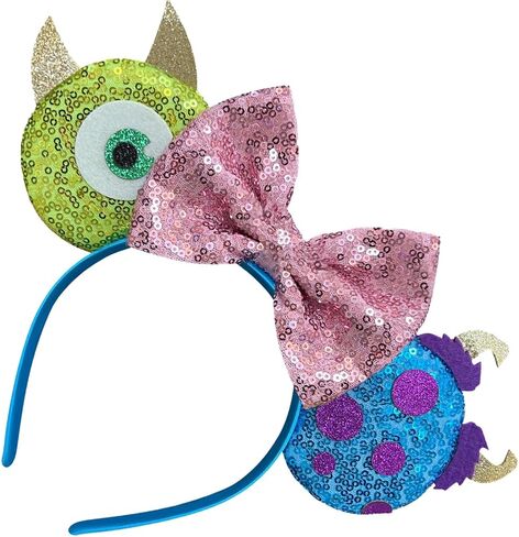 Monsters Mouse Ears عصابة رأس للنساء آذان الفأر من عداد الرأس هالوين آذان الماوس للبالغين (الوردي) in Kuwait