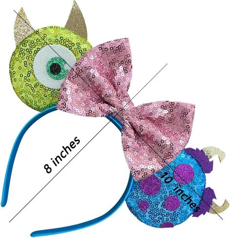 Monsters Mouse Ears عصابة رأس للنساء آذان الفأر من عداد الرأس هالوين آذان الماوس للبالغين (الوردي) in Kuwait