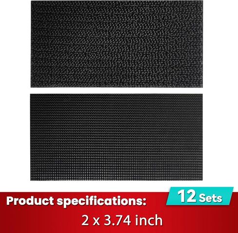 Hook and Loop Strips with Adhesive, and Square Circle, Strong Adhesive Backing Mounting Tape for Home or Office Use, Black 72 Sets in Kuwait
