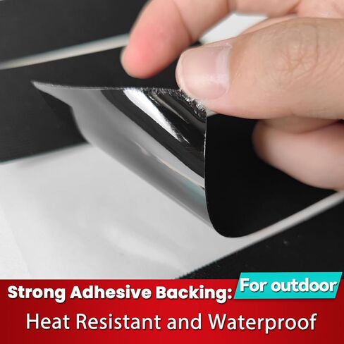 Hook and Loop Strips with Adhesive, and Square Circle, Strong Adhesive Backing Mounting Tape for Home or Office Use, Black 72 Sets in Kuwait