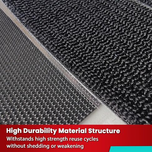 Hook and Loop Strips with Adhesive, and Square Circle, Strong Adhesive Backing Mounting Tape for Home or Office Use, Black 72 Sets in Kuwait