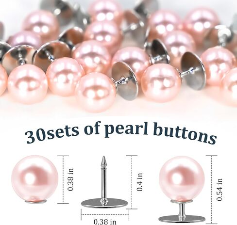 30 Sets Pearl Buttons No Need to Sew Removable Buttons Pearl Brooch Pins Fixed Pins,Reusable Multipurpose Crafts Buttons for Shirt Blouse Dress Sweater Shawl and Suspenders Jackets in Saudi Arabia