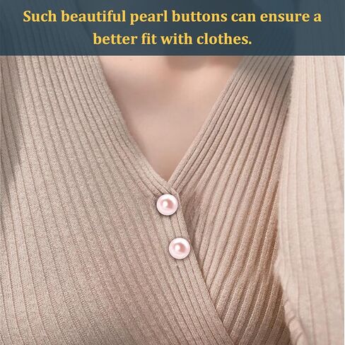 30 Sets Pearl Buttons No Need to Sew Removable Buttons Pearl Brooch Pins Fixed Pins,Reusable Multipurpose Crafts Buttons for Shirt Blouse Dress Sweater Shawl and Suspenders Jackets in Saudi Arabia