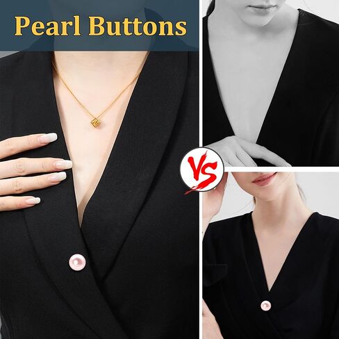 30 Sets Pearl Buttons No Need to Sew Removable Buttons Pearl Brooch Pins Fixed Pins,Reusable Multipurpose Crafts Buttons for Shirt Blouse Dress Sweater Shawl and Suspenders Jackets in Saudi Arabia
