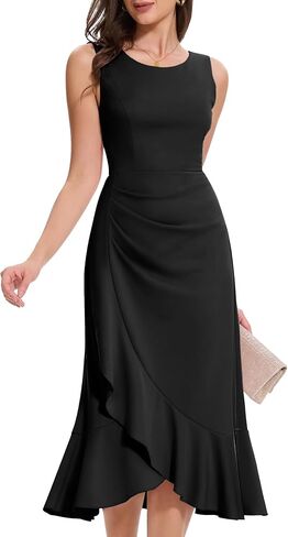 Aupuls Women Long Bodycon Wedding Guest Dresses for Women Summer Ruffle Mermaid Formal Cocktail Dress for Gowns and Evening in Kuwait