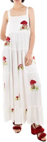 Argeousgor Women 2024 Bohemian Maxi Dress Sleeveless Embroidered Flowy Smocked Long Dress Summer Beach Sundresses in Saudi Arabia
