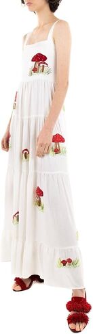 Argeousgor Women 2024 Bohemian Maxi Dress Sleeveless Embroidered Flowy Smocked Long Dress Summer Beach Sundresses in Saudi Arabia