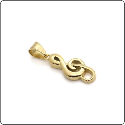 Fashion Music Titanium Steel Note Symbol Pendant Charm Necklace in Saudi Arabia