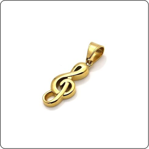 Fashion Music Titanium Steel Note Symbol Pendant Charm Necklace in Saudi Arabia
