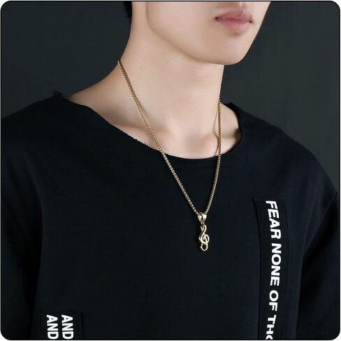 Fashion Music Titanium Steel Note Symbol Pendant Charm Necklace in Saudi Arabia