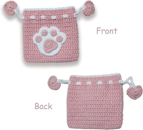 Small Crochet Purse 100% Handmade Knitted Storage Bag Cute Funny Kawaii Coin Change Purse Pouch Mini Cartoon Shark Funny Plush Drawstring Headphone Wallet for Women Girls Gift (Rainbow) in Saudi Arabia