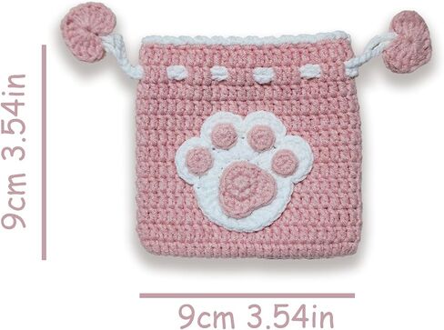 Small Crochet Purse 100% Handmade Knitted Storage Bag Cute Funny Kawaii Coin Change Purse Pouch Mini Cartoon Shark Funny Plush Drawstring Headphone Wallet for Women Girls Gift (Rainbow) in Saudi Arabia