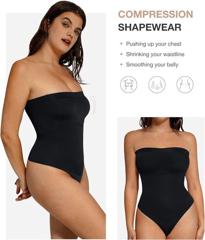 Lover-Beauty Shapewear Tummy Control Strapless Bodysuit for Women Seamless Thong Body Shaper Waist Trainer in Saudi Arabia