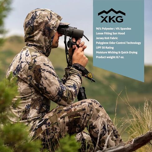 King's Camo XKG Performance Hoodie | Lightweight | Stretch-Fit | Quick-Dry | Odor Control | UPF 50 | Hunting Base Layer in Kuwait